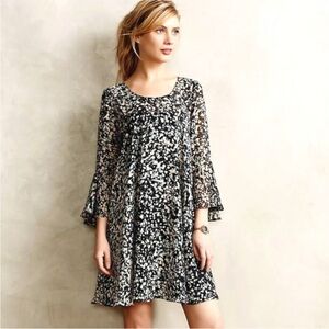 ANTHROPOLOGIE Paper Crown Droplets Swing Dress